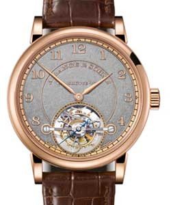 1815 Tourbillon in Rose Gold on Brown Crocodile Leather Strap with Rhodium Dial