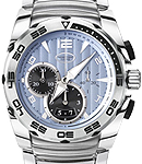 Pershing 005 Chronograph 45mm in Steel On Steel Bracelet with Blue Dial - Black Subdials