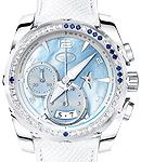 Pershing 002 Asteria 42mm in White Gold with Diamond Bezel on White Epsom Calfskin Strap with Blue Mother of Pearl Dial