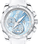 Pershing 002 Asteria 42mm in White Gold on White Epsom Calfskin Strap with Blue Mother of Pearl Dial