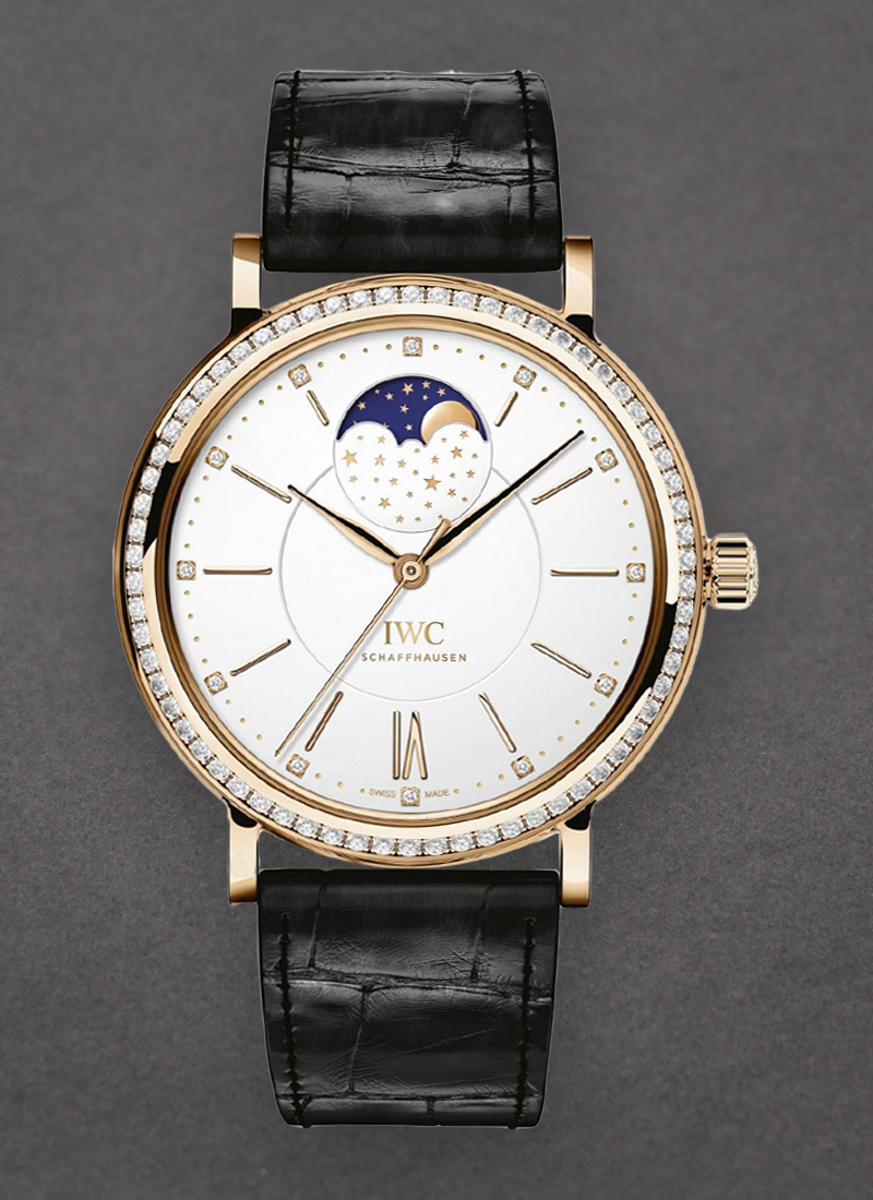 IWC Portofino Moonphase 37mm in Rose Gold with Diamond Bezel