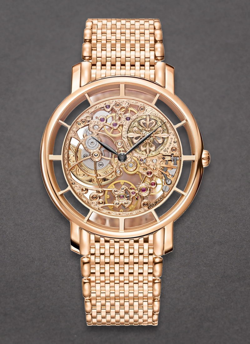 Calatrava 39mm in Rose Gold on Rose Gold Bracelet with Skeleton Dial 5180 1R 001