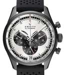 El Primero 36000 VPH Chronograph in Ceramised Aluminium On Black Rubber Strap with Silver Dial