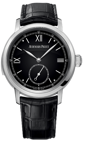 Jules Audemars Minute Repeater in Platinum on Black Leather Strap with Black Dial
