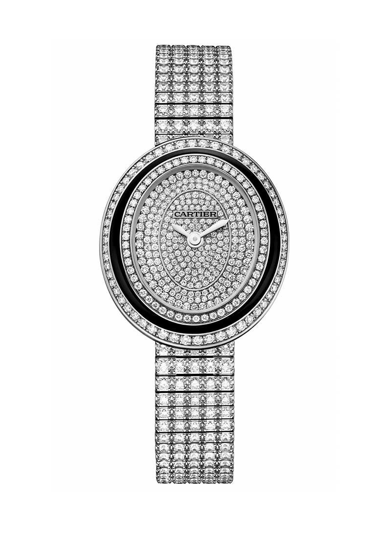 Cartier Hypnose Watch in White Gold with Diamond Bezel
