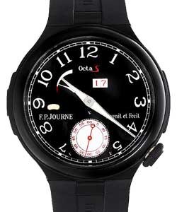 Octa Line Sport Power Reserve in Aluminium on Black Rubber Strap with Black Dial