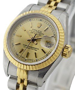 Lady's 2-Tone Datejust 26mm on Jubilee Bracelet with Champagne Stick Dial