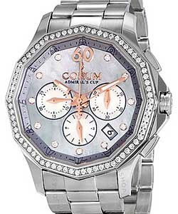 Admirals Cup Legend Chronograph in Steel with Diamond Bezel On Steel bracelet with Mother Of Pearl Diamond Dial