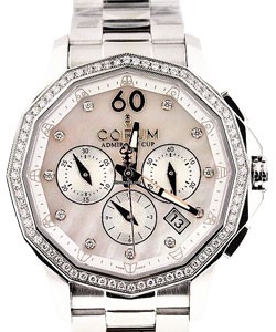Admirals Cup Legend Chronograph in Steel with Diamond Bezel On Steel bracelet with White Mother Of Pearl Diamond Dial