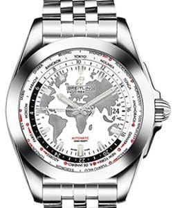 Galactic 44mm Automatic in Steel on Steel Braclet with White Dial