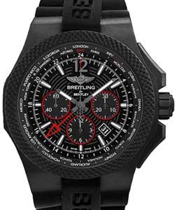 Bentley GMT Light Body B04 Midnight Carbon 49mm  in Titanium on GMT Back Rubber Strap with Black Dial