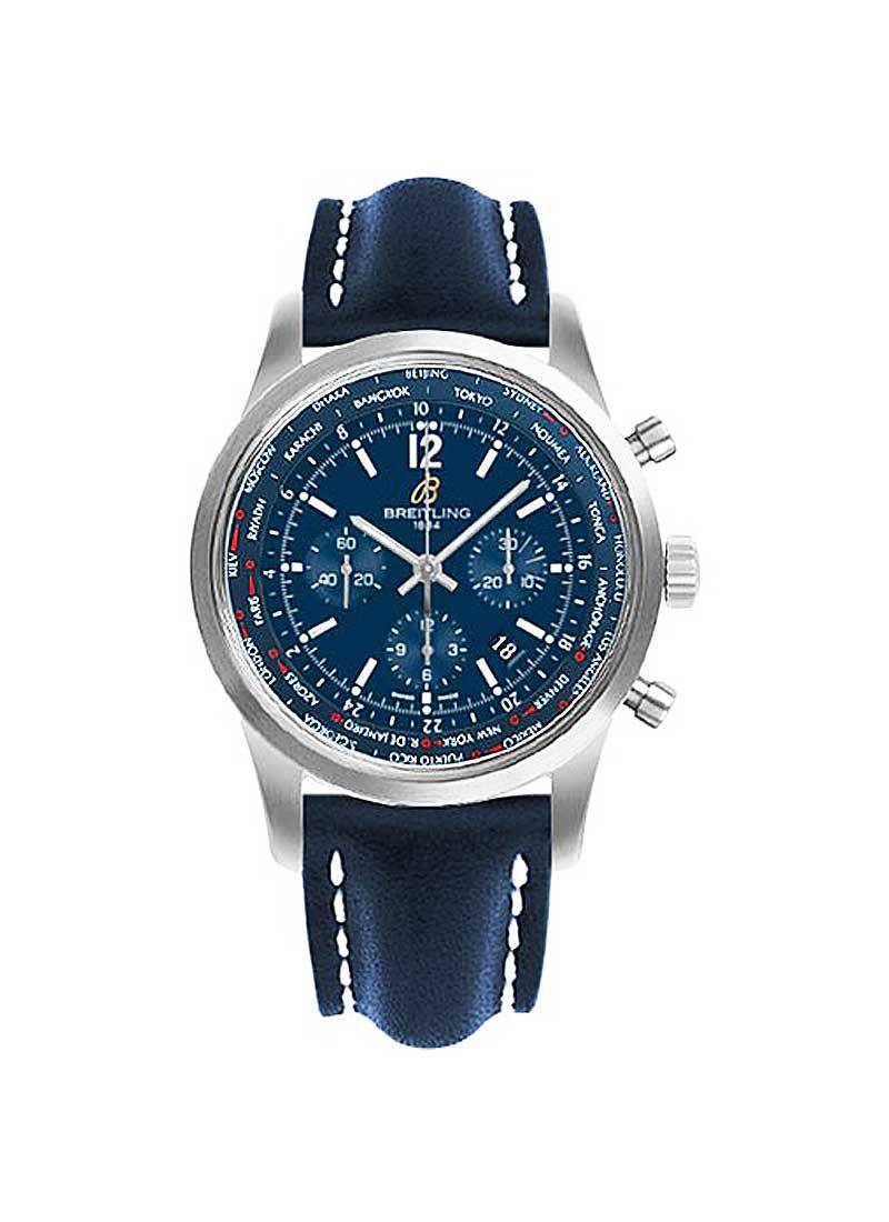 Breitling Transocean Chronograph Unitime Pilot in Steel