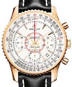 Montbrillant 01 Chronograph 40mm  in Rose Gold on Black Calfskin Leather Strap with Silver Dial