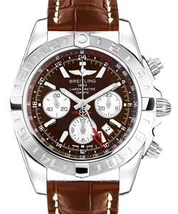 Chronomat  44mm Automatic in Steel on Brown Alligator Leather Strap with Brown Dial