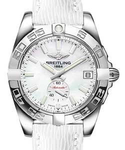 Galactic 36mm Automatic in Steel on White Sahara Calfskin Leather Strap with White Dial