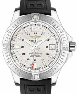 Colt 44mm Automatic in Steel on Black Rubber Strap with Silver Dial
