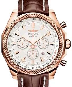 Bentley Barnato Chronograph Automatic in Rose Gold  on Brown Crocodile Strap With Silver Dial
