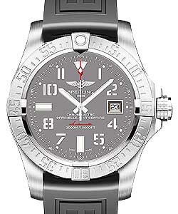 Avenger II Seawolf 45mm in Steel  on Black Rubber Strap with Grey Arabic Dial