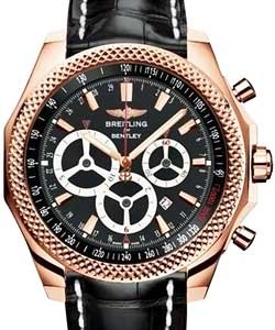 Bentley Barnato Chronograph Automatic in Rose Gold On Black Crocodile Strap with Black Dial