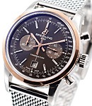 38mm Transocean Chronograph  with Rose Gold Bezel On Steel Bracelet with Bronze Dial