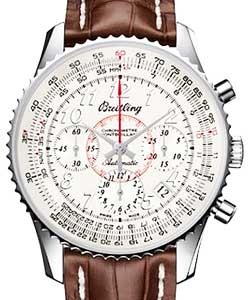 Montbrillant 01 Chronograph Automatic 40mm in Steel on Brown Crocodile Strap with Silver Dial