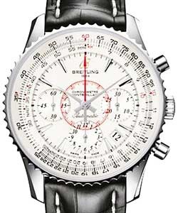 Montbrillant 01 Chronograph 40mm in Steel On Black Crocodile Strap with Silver Dial