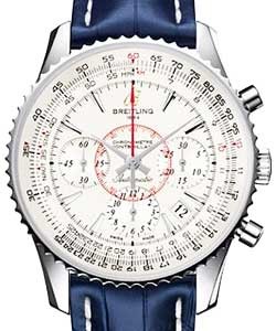 Montbrillant 01 Chronograph 40mm in Steel On Blue Crocodile Strap with Silver Dial