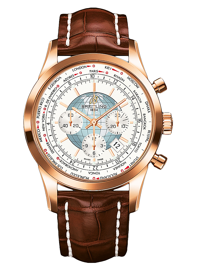 Breitling Transocean Chronograph Unitime 46mm Automatic in Rose Gold