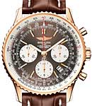 Navitimer 01 Chronograph 43mm in Rose Gold on Brown Crocodile Strap with Panamerican Bronze Dial