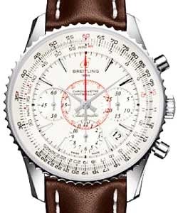 Montbrillant 01 Automatic Chronograph in Steel On Brown Clafskin Leather Strap with Silver Dial