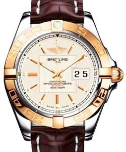 Galactic 41 Automatic in 2-Tone on Brown Crocodile Strap with Off White Dial