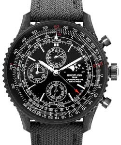 Navitimer 1461 48mm in Stainless Steel+PVD on Military (Anthracite) Strap with Black Dial