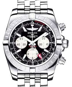 Chronomat GMT Chronograph 47mm Automatic in Steel on Steel Braclet with Onyx Black Dial