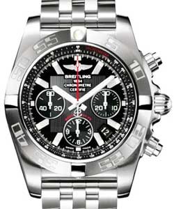 Chronomat 44 Flying Fish Chronograph Automatic in Steel On Steel Bracelet with Black Dial - Black Subdials