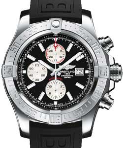 Avenger II Chronograph Automatic in Steel on Black Rubber Strap with Black Dial