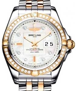 Galactic 41 Automatic in Rose Gold and Steel with Diamond Bezel on 2-Tone Braclet with MOP Dial
