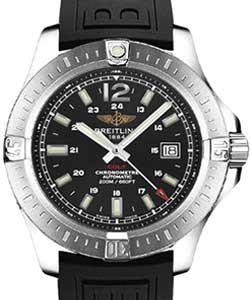 Colt 44mm Automatic in Steel on Black Rubber Strap with Black Dial