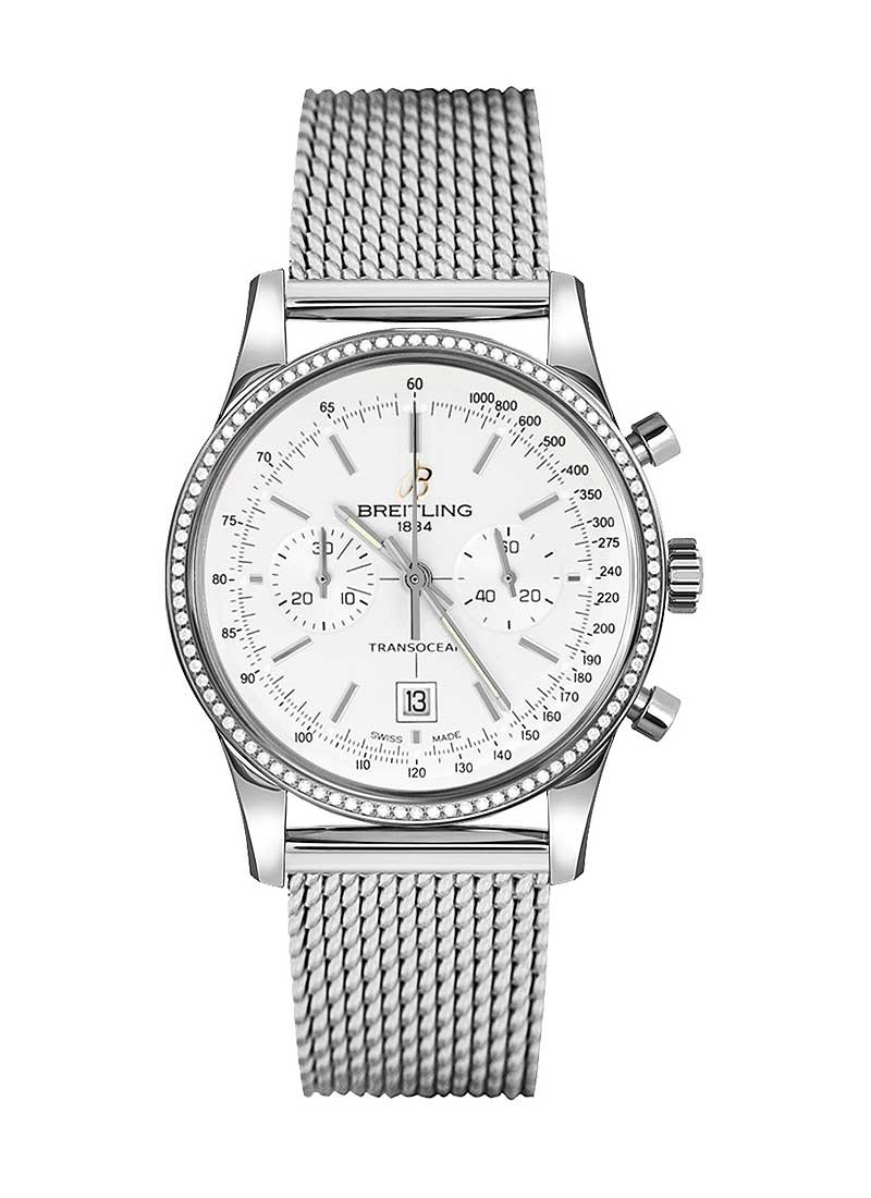 Breitling Transocean Automatic 38mm in Steel with Diamond Bezel