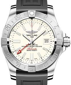 Avenger II GMT Automatic in Steel On Black Rubber Strap with Silver Dial