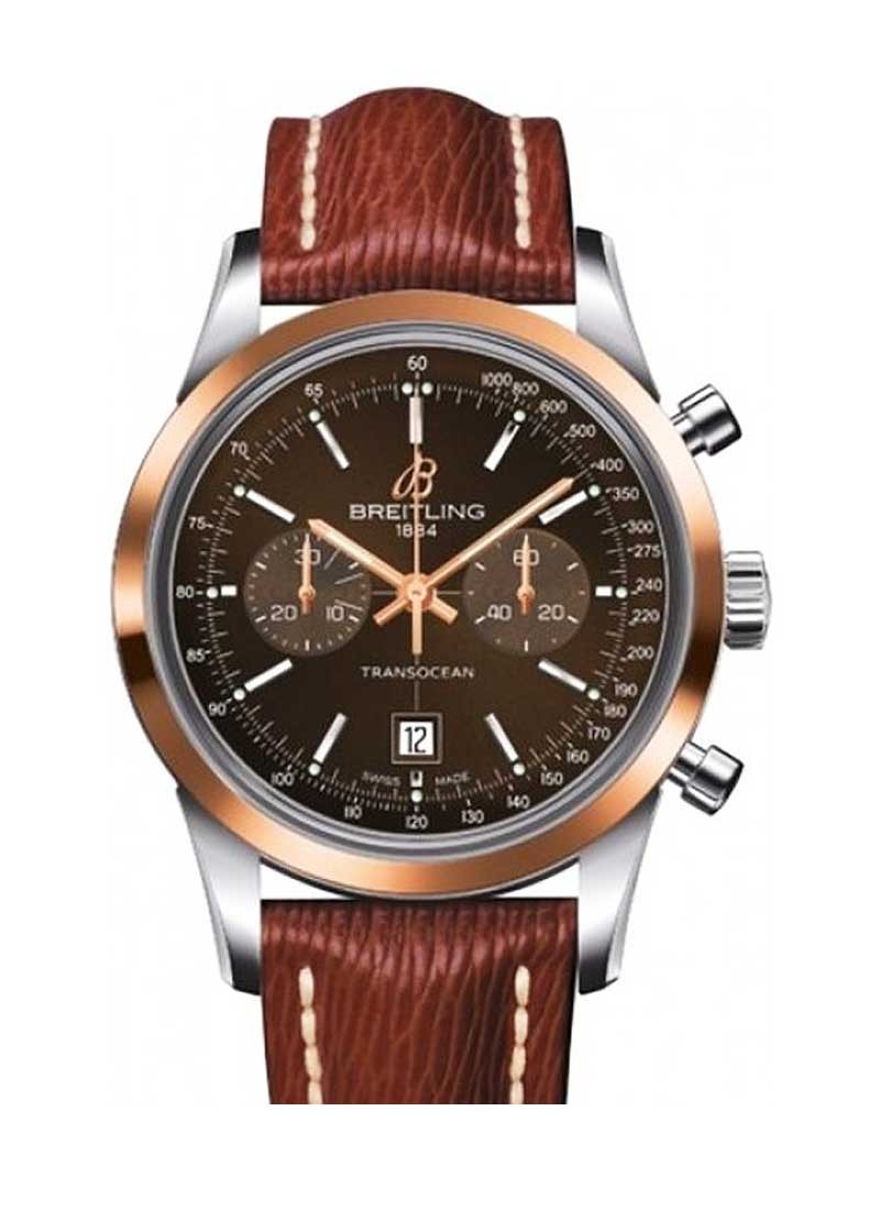 Breitling Transocean Chronograph 38 Automatic in Steel with Rose Gold Bezel