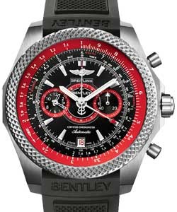 Bentley Supersports Chronograph in Titanium - Limited Eidtion on Black Rubber Strap with Black and Red Dial