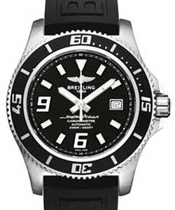  Superocean 44 Automatic in Steel On Black Rubber Strap with Black Dial