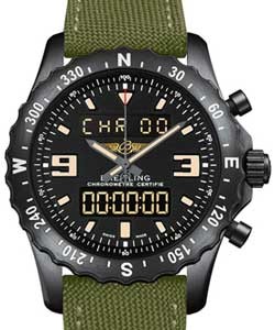 Chronospace Automatic 48mm in Blacksteel on Military Fabric Strap with Black Dial