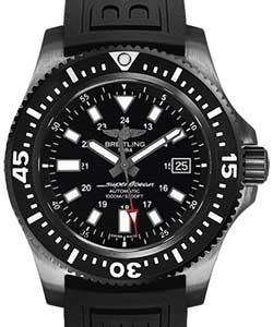 Superocean 44 Special Automatic in Black Steel On Black Rubber Strap with Black Dial