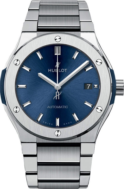 Classic Fusion 38mm Titanium on Titanium Bracelet with Blue Sunray Dial