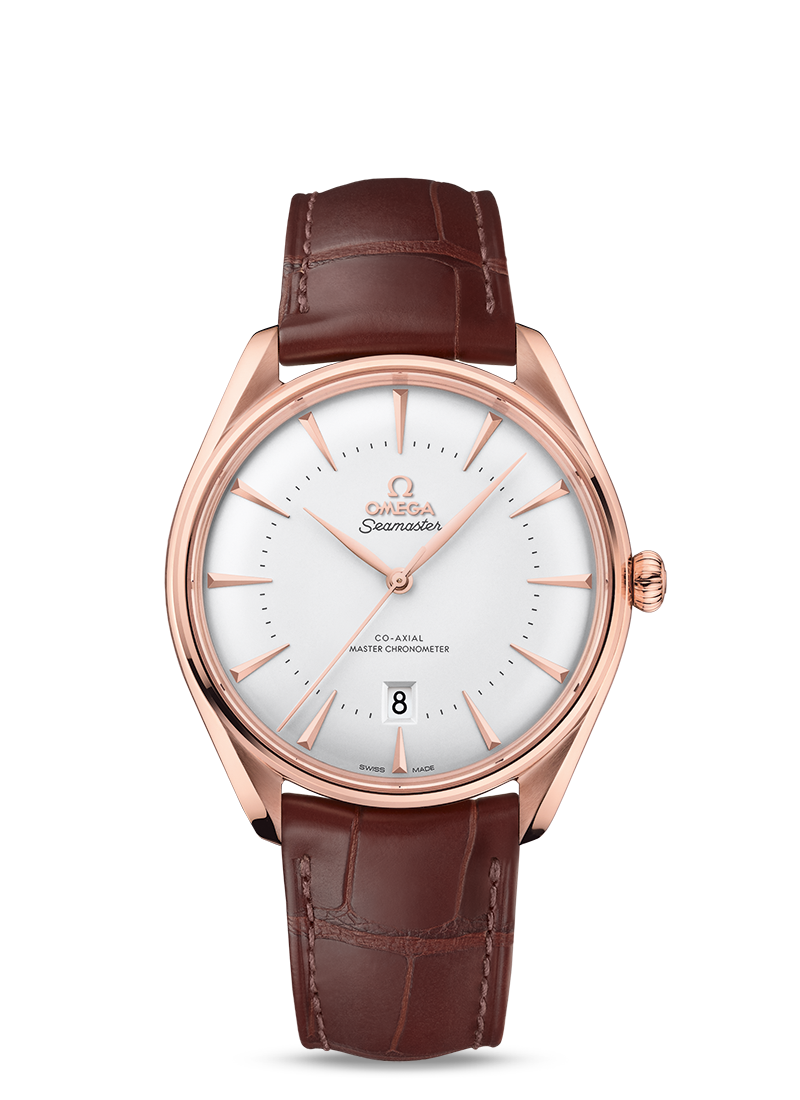 Seamaster Edizione Venezia in Senda Gold on Brown Leather Strap with Silver Dial