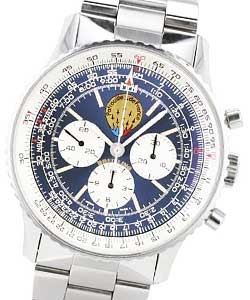 Navitimer Patrouille de France Chronograph in Steel on Steel Bracelet with Blue Dial