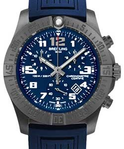 Chronospace Evo Night Mission in Black Titanium on Blue Rubber Strap with Blue Dial