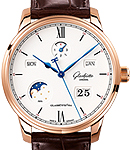 Senator Perpetual Calendar 42mm in Rose Gold on Brown Crocodile Leather Strap with Varnish Silver-Graine Dial