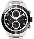 Timewalker Chronograph 43mm Automatic in Steel with Black Ceramic Bezel on Steel Braclet with Black Dial